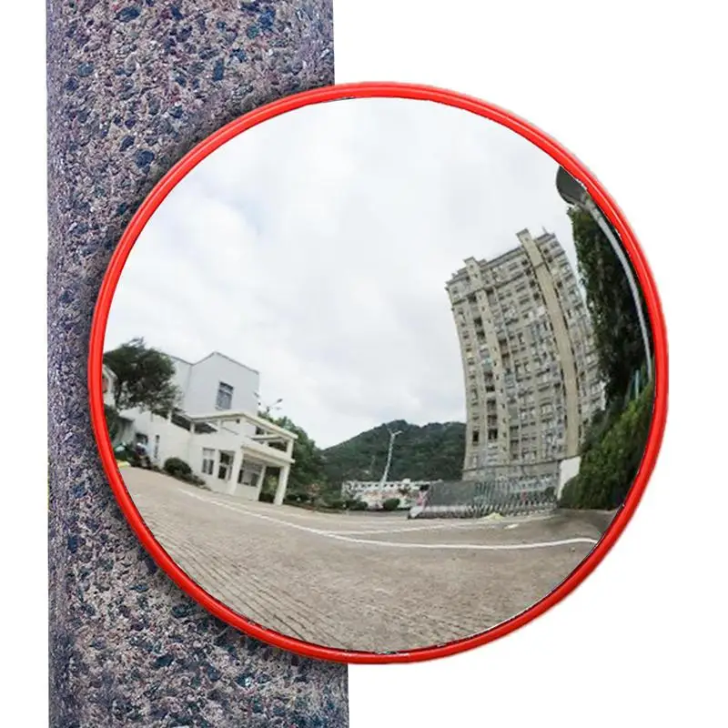 Outdoor Indoor Wide Angle Blind Spot Convex Mirror Circular Pole Mount Street Corner Mirror Driveway Parking Warehouse Mirrors