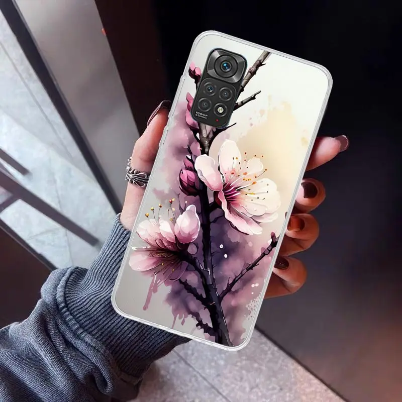 Cherry Blossom Tree Phone Case for Xiaomi Redmi Note 14 13 12S 12 11S 11 11E Pro Plus 11T 10S 10 9 9S 5G Soft Cover Fundas 13 12