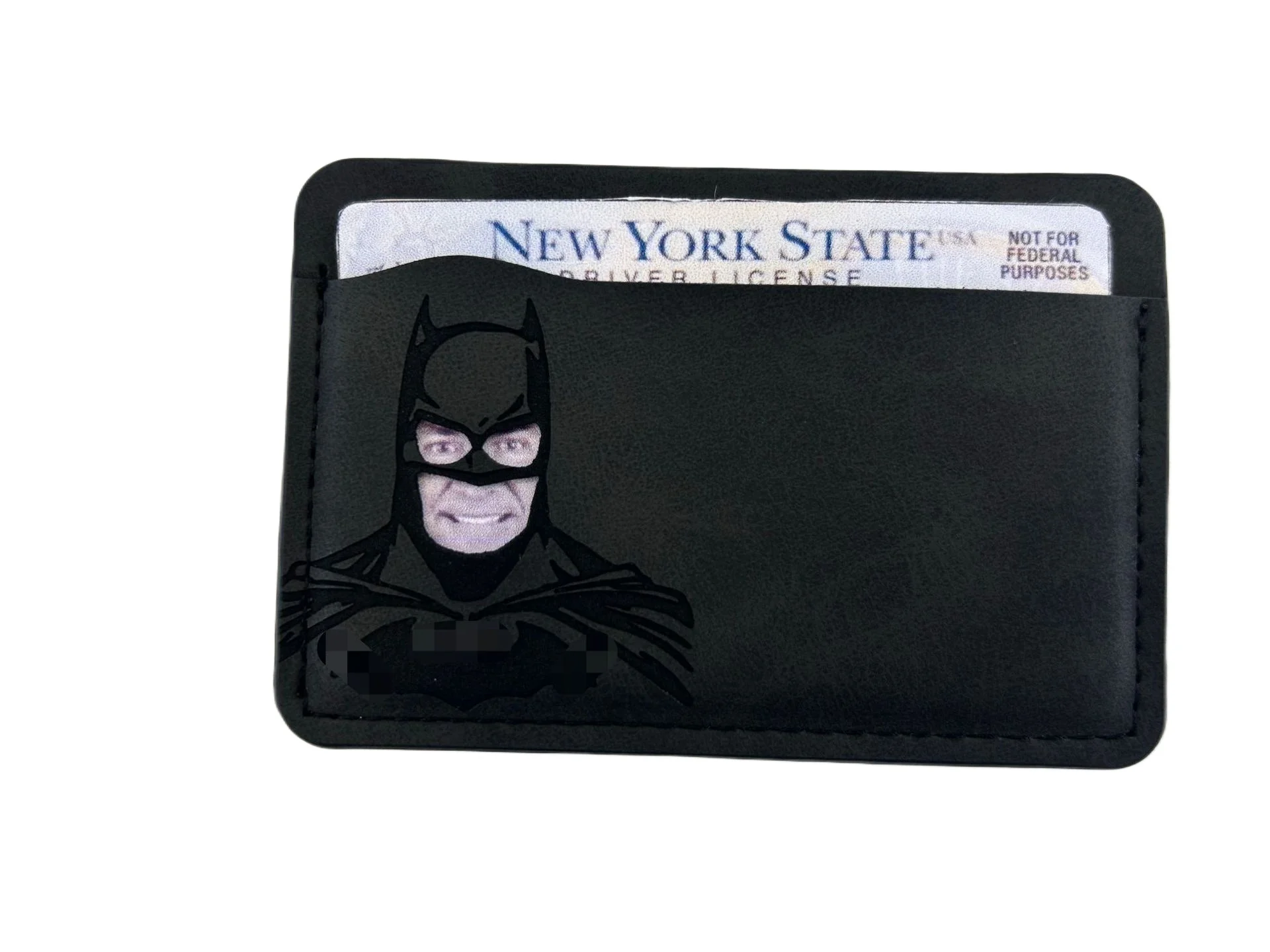 محفظة جلدية سوداء شخصية خارقة قناع حامل بطاقة الخفافيش معرف البطولية المحفظة هدية الرجال الجلود سليم حامل البطاقة المحفظة