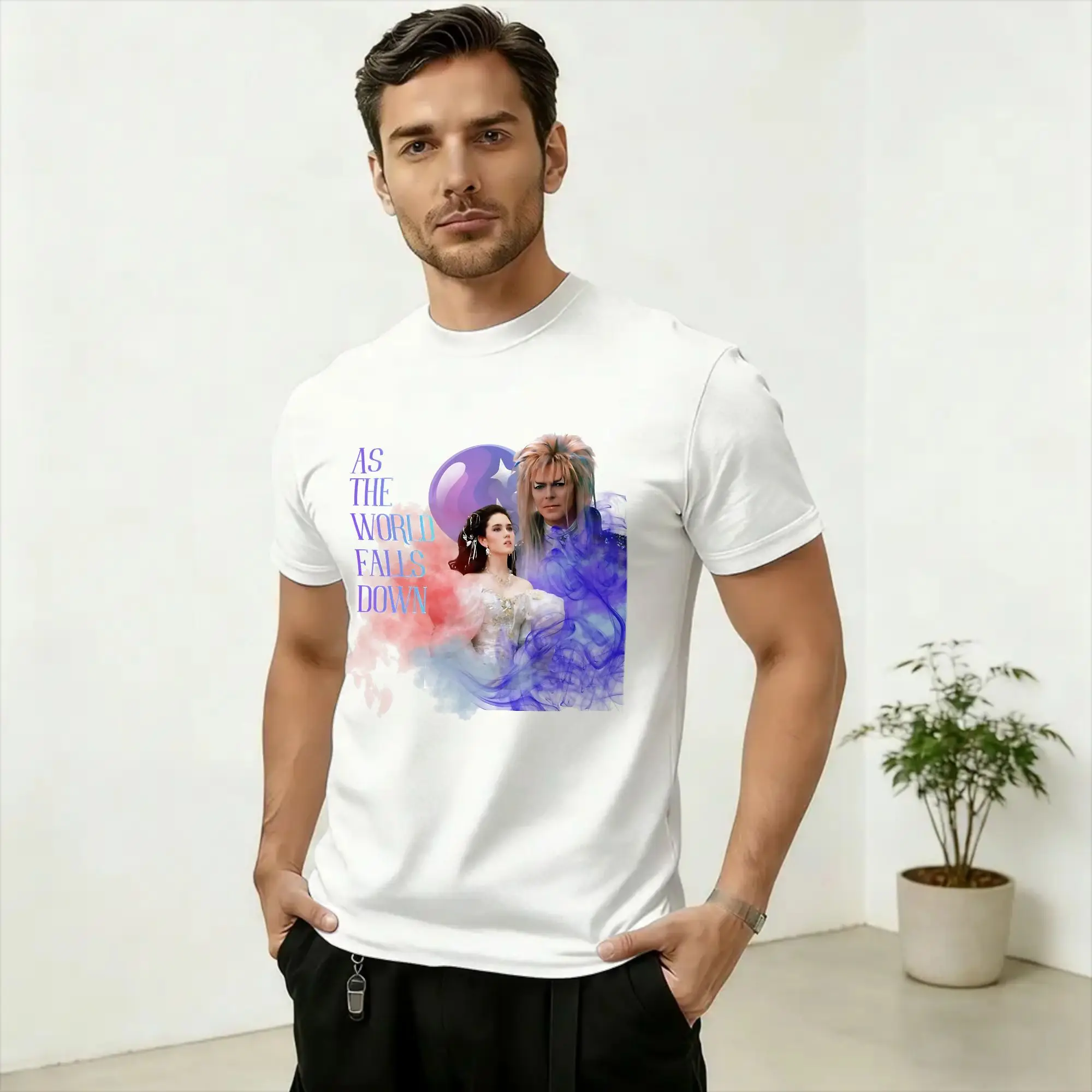 Amazing Movie Labyrinths T-Shirt for Men O Neck Pure Cotton T Shirt  Short Sleeve Tees Summer Tops