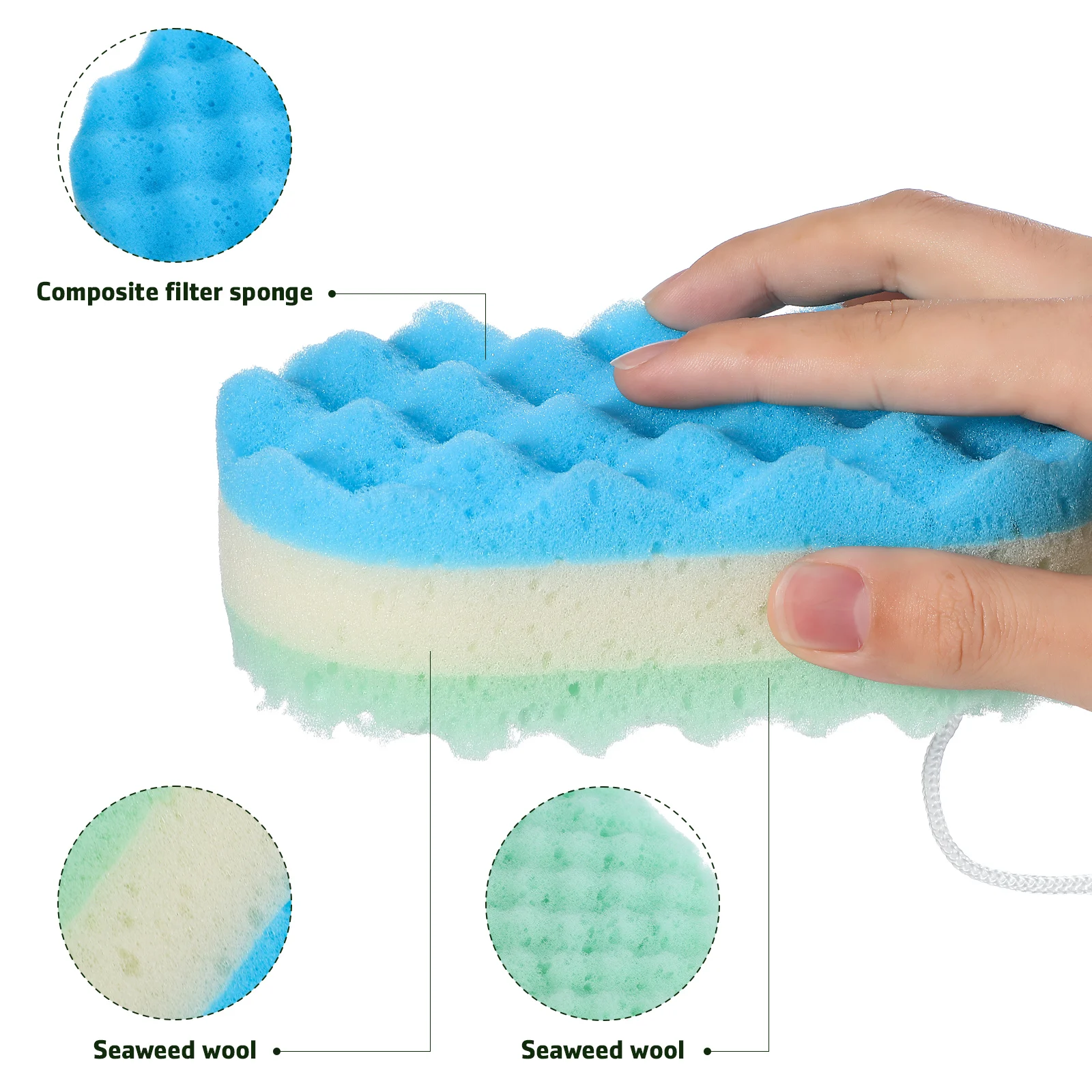 

4 pcs Shower Sponge Bath Loofahs Yellow Red Blue Large Size Soft Texture Cleaning Hanging Body Scrubber Exfoliating Puff