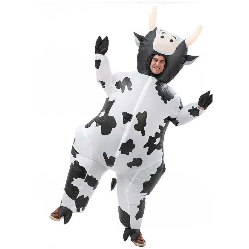 2024 New Design Lovely and Interesting Unisex Cartoon Cow Cosplay Inflated Garment All Saint's Day Spoof Performence Suit mjh51