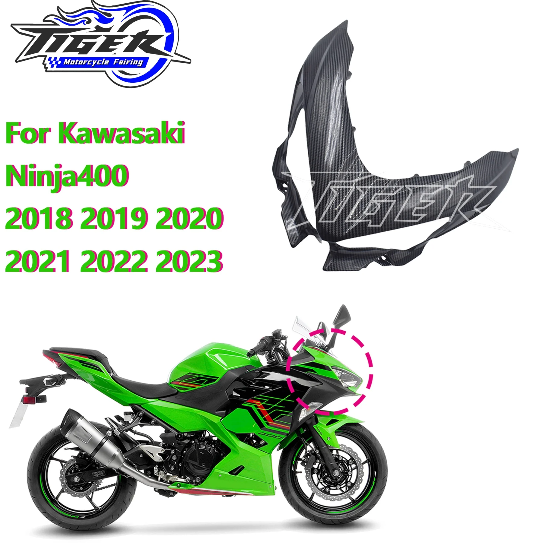 

Premium ABS Injection Front Protector For Kawasaki Ninja400 2018 2019 2020 2021 2022 2023 Motorcycle