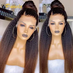 Brazilian Ombre 1b/30 Kinky Straight 360 Blonde Lace Front Wigs Human Hair Wig 13x4 HD Lace Frontal Wigs Pre Plucked For Women