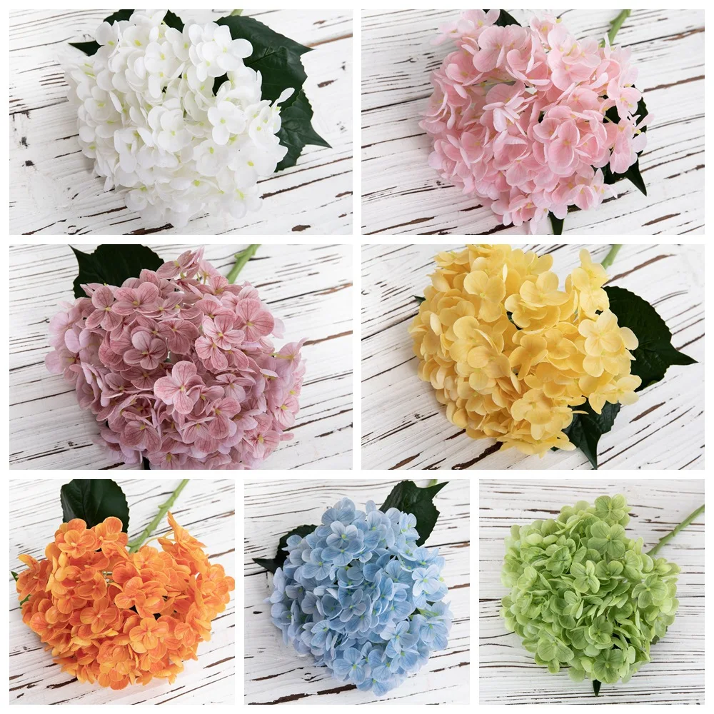 Latexfilm-Hortensien, künstliche Blumen mit echtem Touch für die Dekoration von Wohnzimmern, Brautsträuße, Hochzeitsblumenarrangements – Detail 3