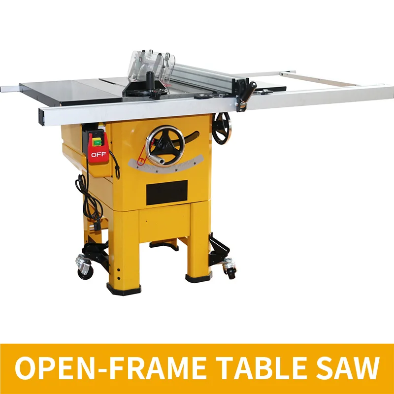 Open-Frame Table Saw, Portable 10-Inch Push Saw for Home Woodworking, Precision Cutting Machine, Enclosed Electric S(Customized)
