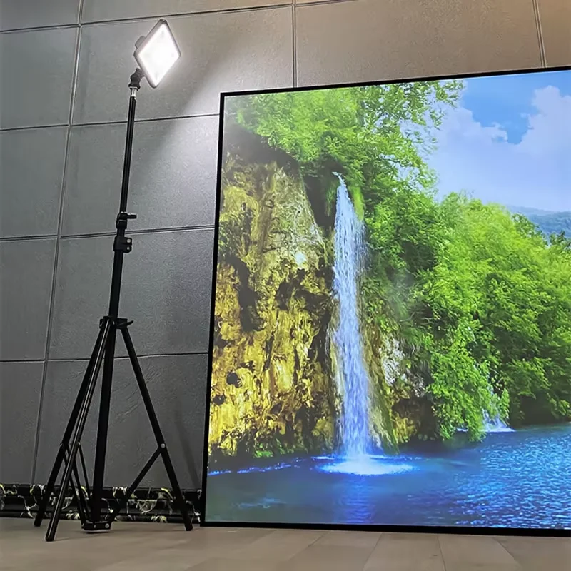 High Brightness Reflective 200'' Ambient Light Rejecting Black Diamond Thin Bezel Fixed Frame Projector Screen