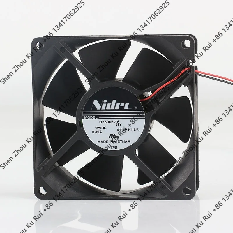B35065-16 JBY New Original Nidec two-wire 5V 24V 48V DC12V 0.49A AC EC 8025 80X80X25MM 8CM Inverter Large air Volume cooling fan