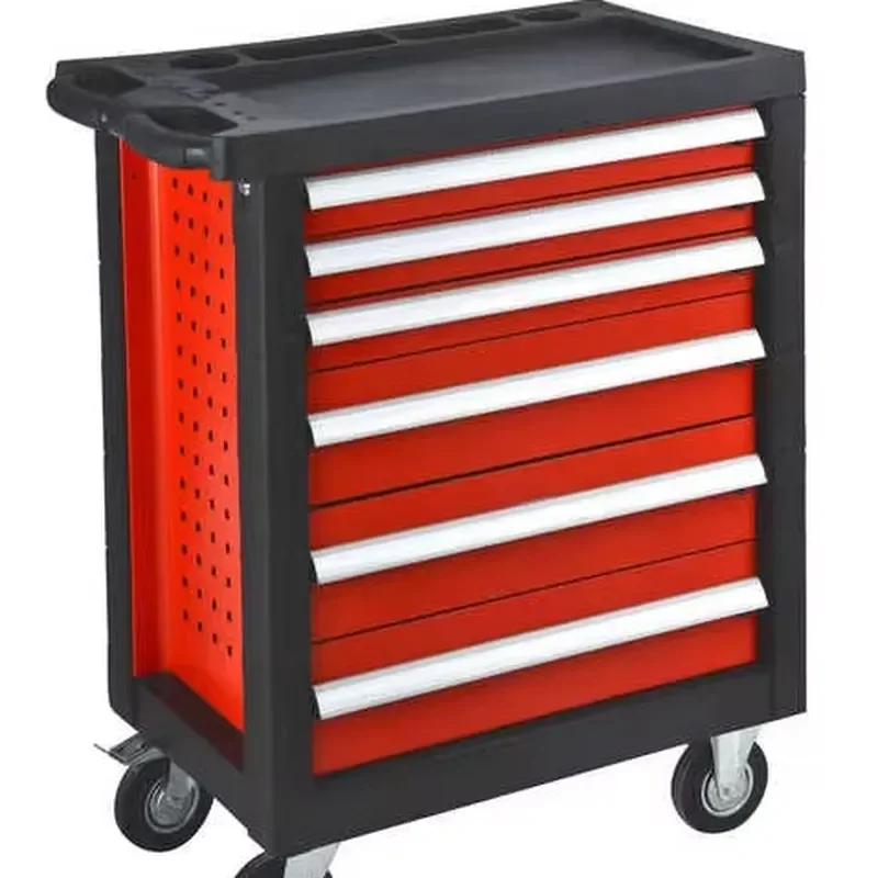 7 Drawer Rolling Tool Cart Heavy Duty Metal Steel Toolbox 258 Piece Machine Tool Set for Workshop Repair Shop CE Certified
