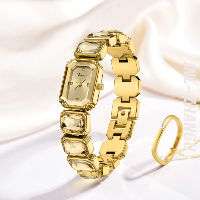 Watch Factory Luxury Bling Diamond Watches for Women Wholesale High Quality Green Stainless Steel Jewelry Ladies Watch
