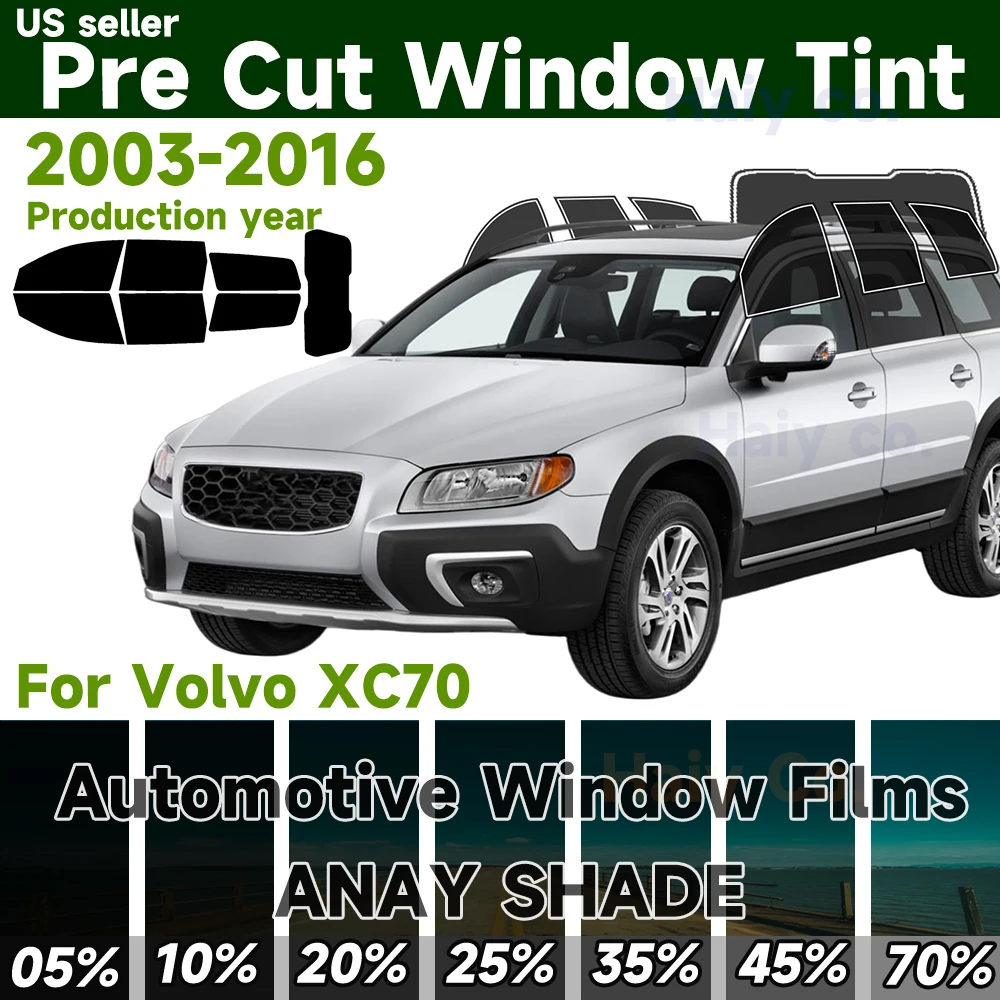 Precut Window Tint Film Sun Blocking Protection Privacy Anti Shatter Glass 2Ply Film Any Tint Shade Kit for Volvo Xc70 2003-2016