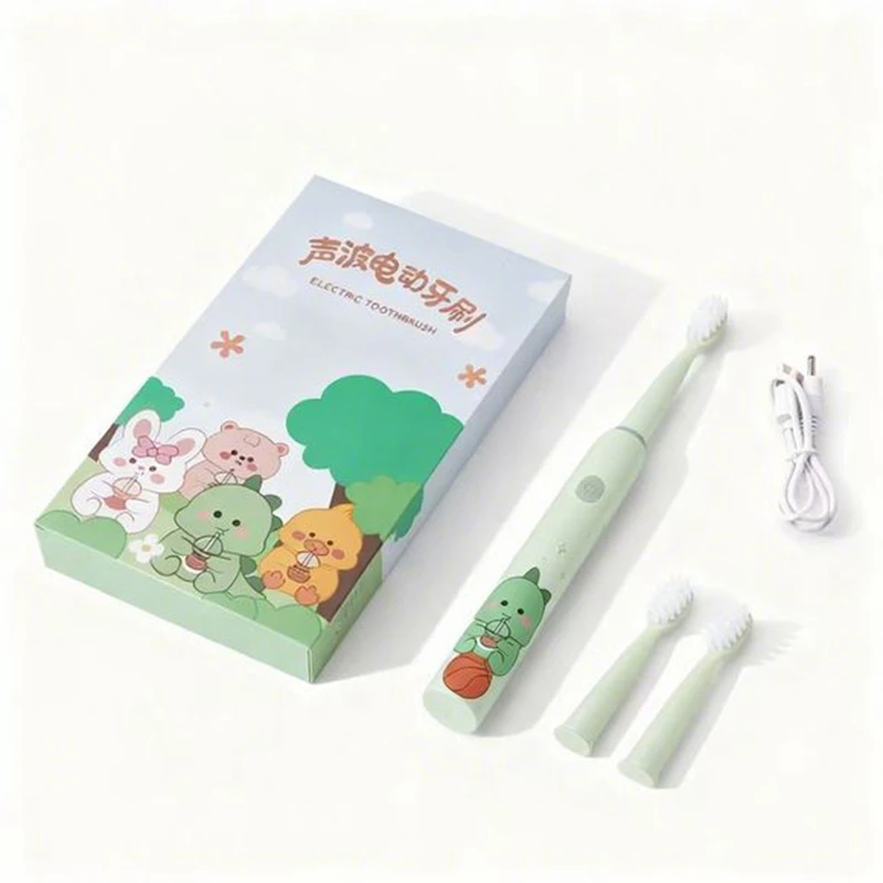 فرشاة أسنان كهربائية للأطفال مكونة من 3 أوضاع للتنظيف، فرشاة أسنان ناعمة متوافقة مع أورال بي