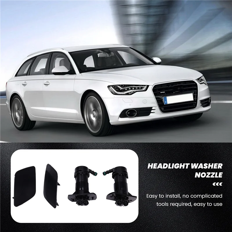 

A80X-4F0955101 4F0955102 4F0955276 Headlight Washer Cylinder Spray Nozzle Cover For A6 C6 Avant 05-11