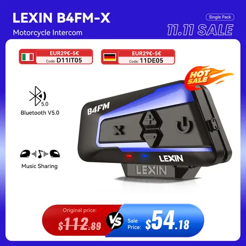 Bluetooth Motorcycle Helmet Intercom Lexin
