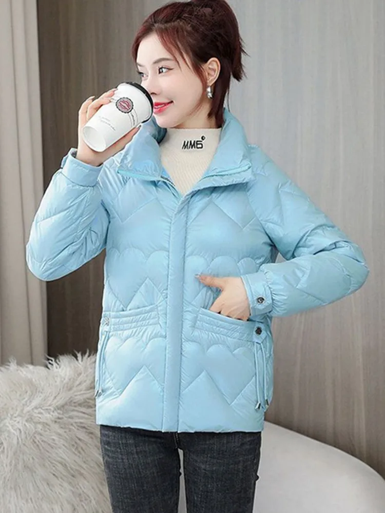 UHYTGF 4XL Korean Winter Jacket Womens Bright Surface Down Cotton Parkas Coat Female Casual Warm Large Size Overcoat Ladies 2721