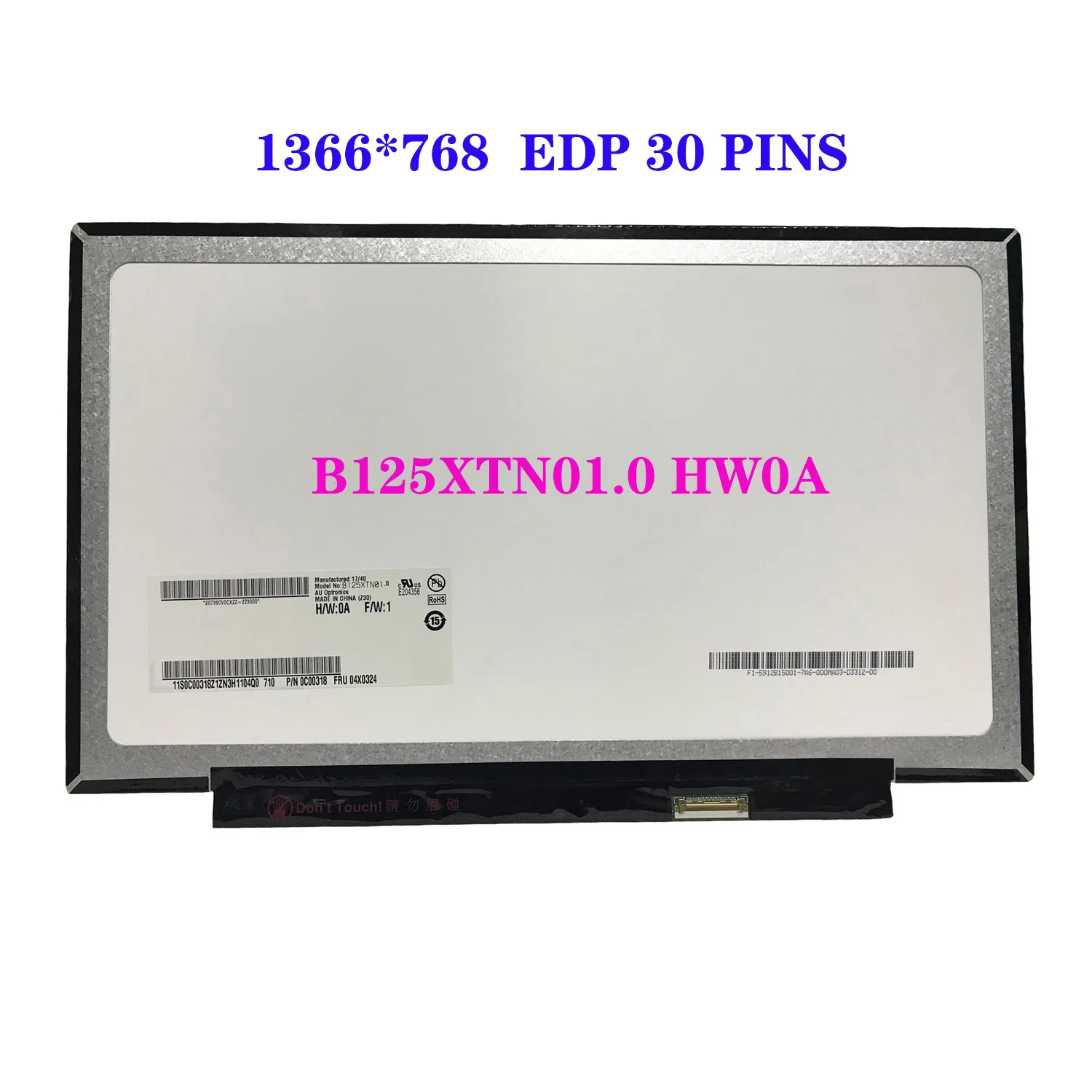 

B125XTN01.0 HW0A M125NWN1 R0 R1 R2 For Lenovo ThinkPad x240 X260 X270 X280 Notebook Panel 1366*768 30 Pins LCD Screen