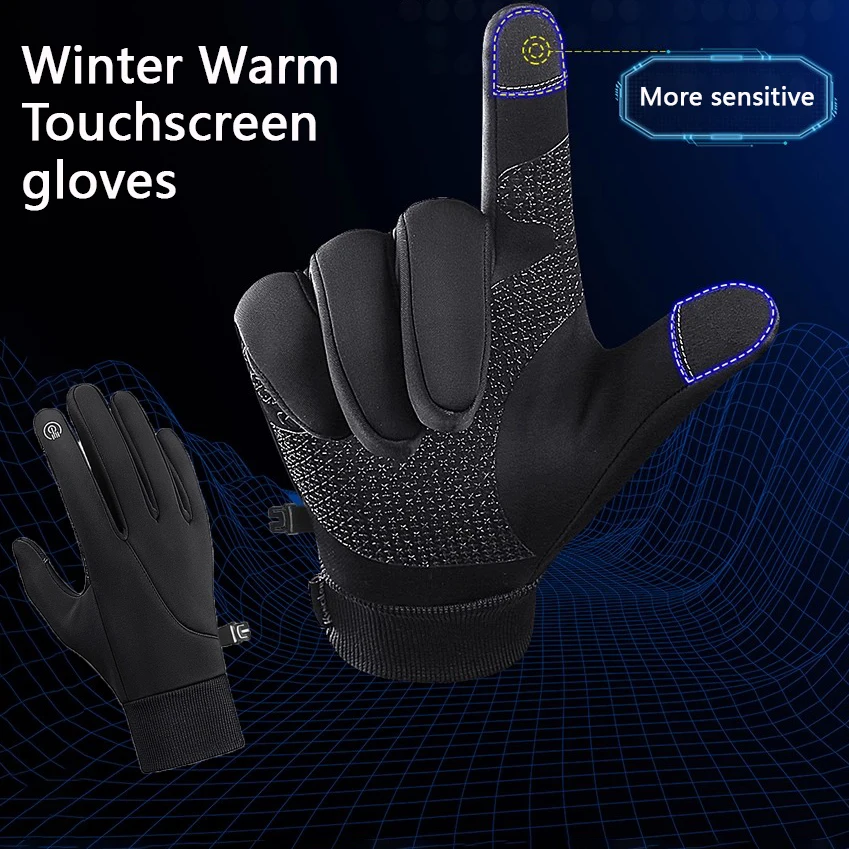 

Kyncilor Men Women Winter Motorcycle Riding Gloves Outdoor Sports Touchscreen Waterproof Fleece LUVAS ski Hiking Cycling Glove
