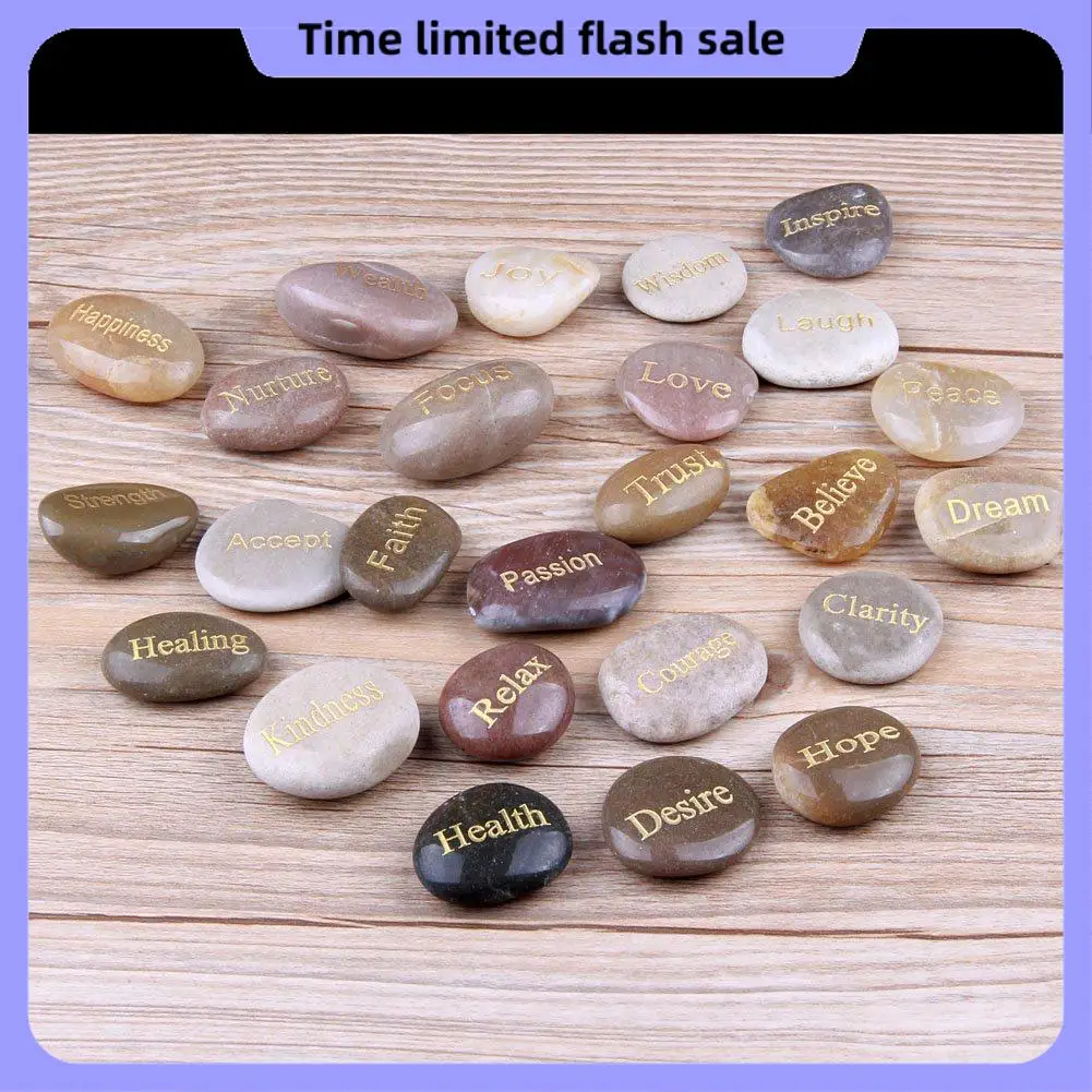 

A40T 25 Engraved Inspirational Stones With Words Of Encouragement Gold Engraved Stones For Worry Affirmation Meditation Stones
