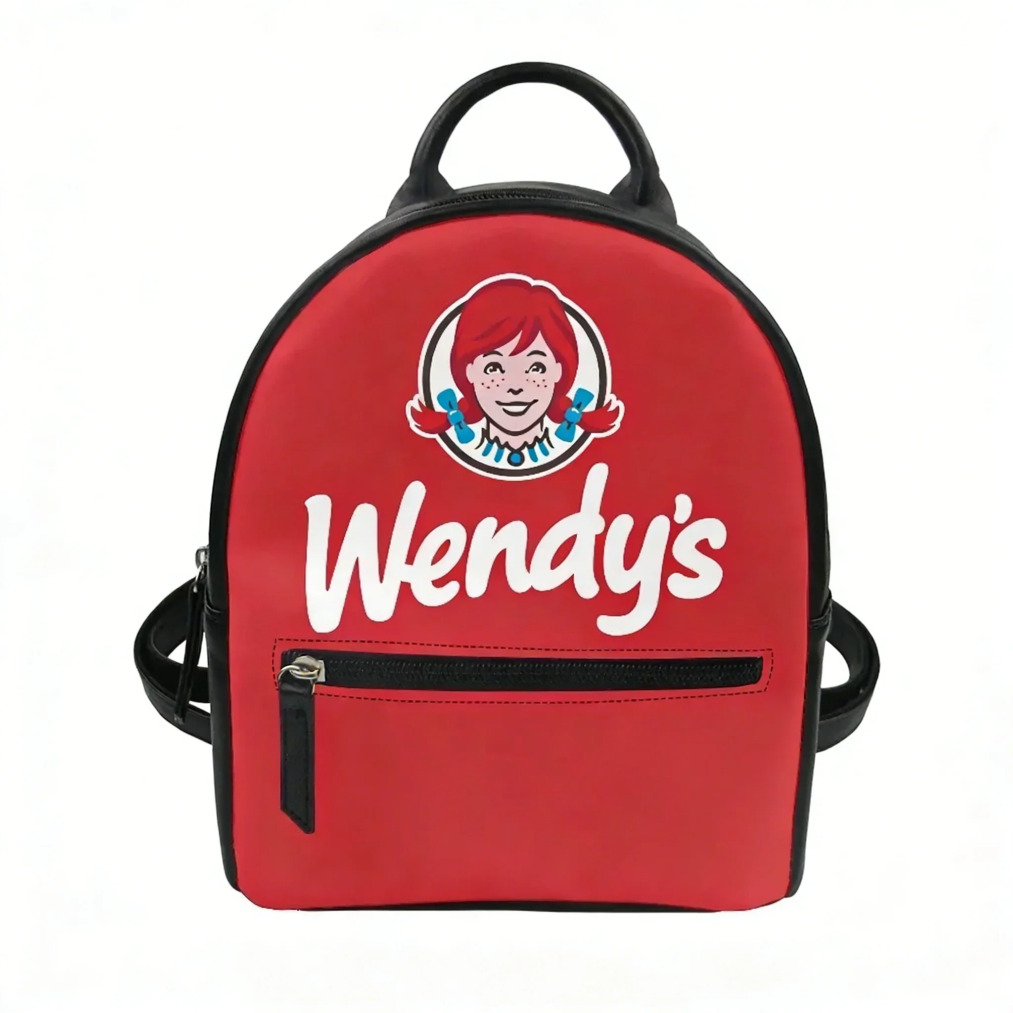 

Wendys Fast Food Restaurant Custom Backpack Purse Women Carter Schoolbags Double Shoulder Bag Mini Daypack Leather Travel Bag