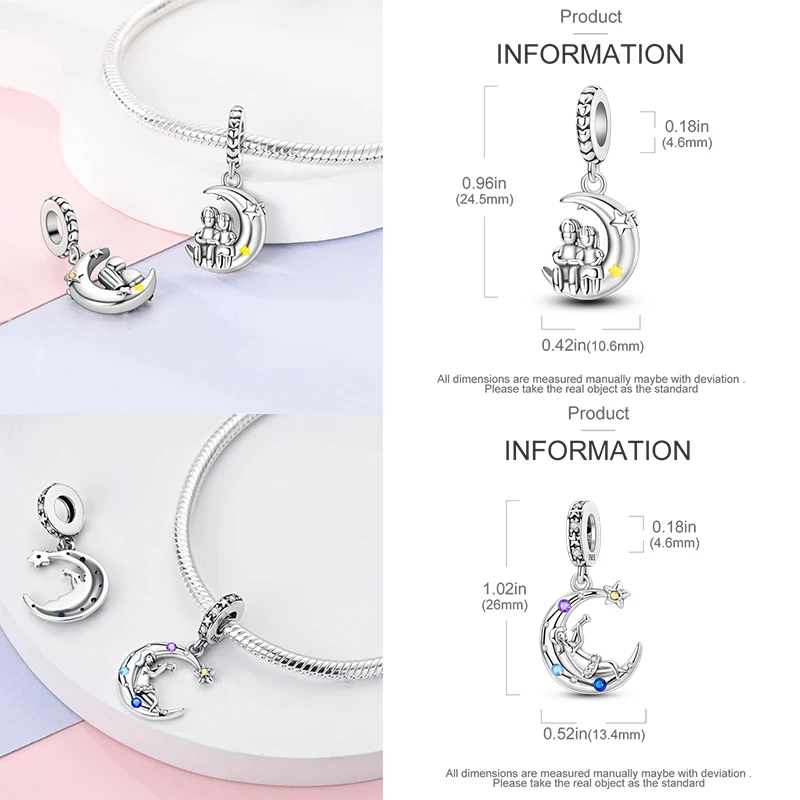 925 Sterling Silber Charm-Perlen Tagebuch Film Haus Sonne Mond Flugzeug Reise Kaffee DIY Armband Halskette Schmuck Geschenk für Frauen – Detail 22