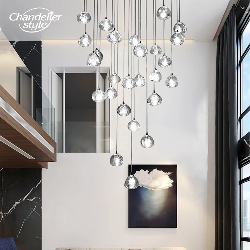 

Nordic LED Chandeliers Modern Crystal Black Gold Chrome Pendant Hanging Lights Fixture Living Room Dining Room Staircase Lamps