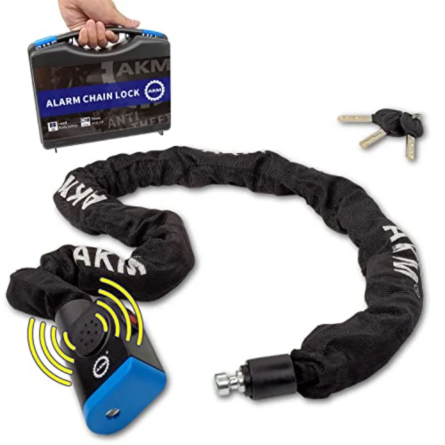 

80db Motorcycle Chain Lock 4ft 120cm Anti-Theft Heavy Duty 3/8'' 10mm Thick Weatherproof Chains with 3 Custom Keys for Bikes Bi