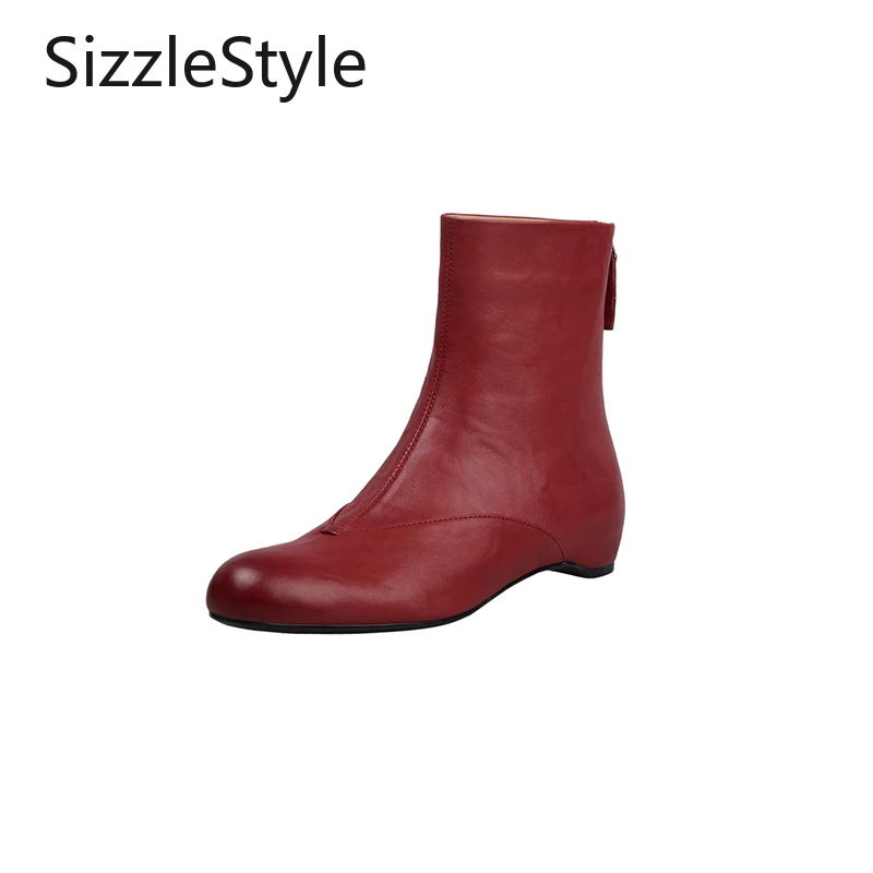 

Fashionable Women's Genuine Leather Contrast Stitching and Sewing Inner High-calf Simple Fashion Boots