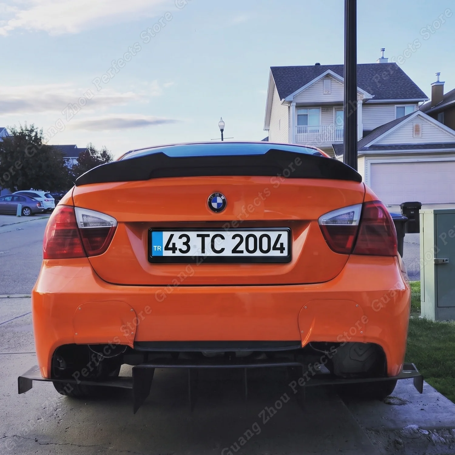 Rear Trunk Lid Car Spoiler Wing For Bmw E90 M3 2008-2012 Sedan & E90 3 Series 2005-2011 Sedan Lip PSM Style V2 Triim Spoiler view 2