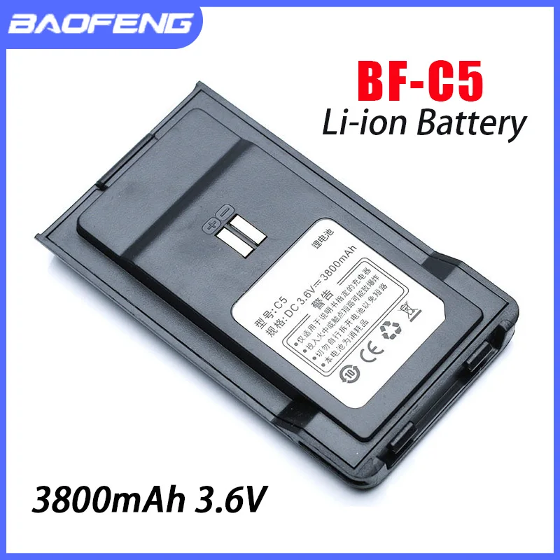 BAOFENG Walkie Talkie BF-C5 Original Battery 3800mAh 3.6V Li-ion Battery For Bao Feng C5 Two Way Radios BFC5 Extra Power