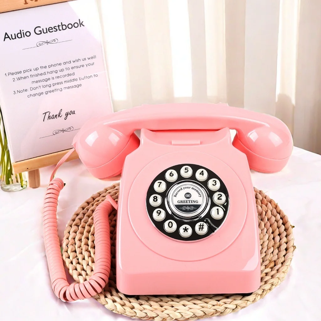 Audio Guest Book Wedding Phone Bridal Gifts Vintage Guest Book Telephone Record Customized Voice Message for Your Wedding Party