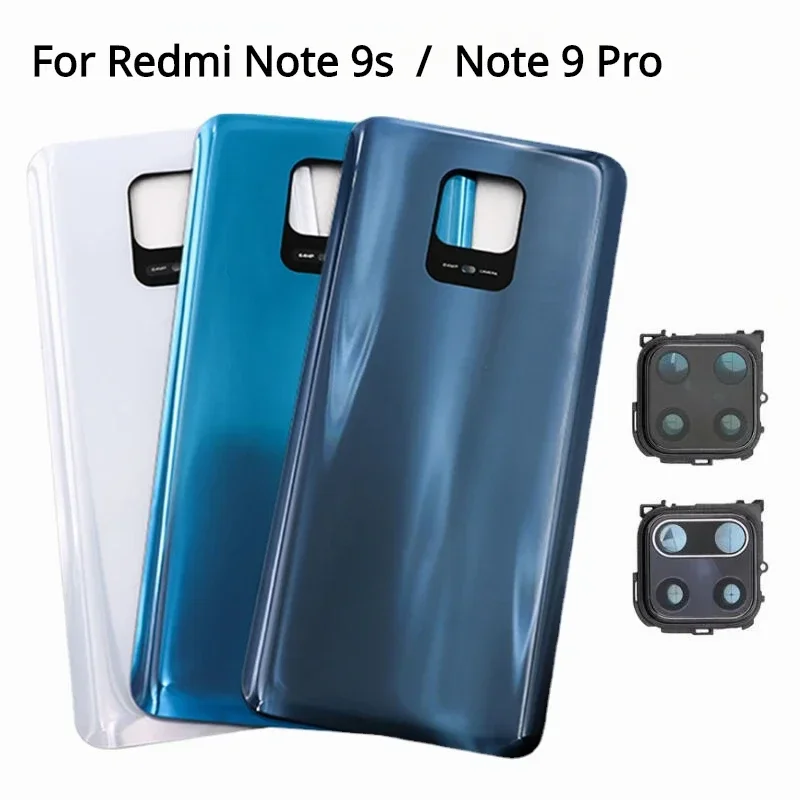New For Xiaomi Redmi Note 9S Battery Cover Rear Door Housing Case For Redmi Note 9 Pro note9 pro Back Cover with Camera lens