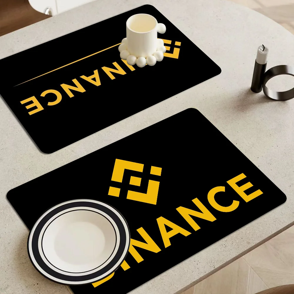 

Binance Coin Kitchen Draining Mat Non-slip Drain Dish Mats Coffee Pad Heat Resistant Placemat Dinnerware Dustproof Pads