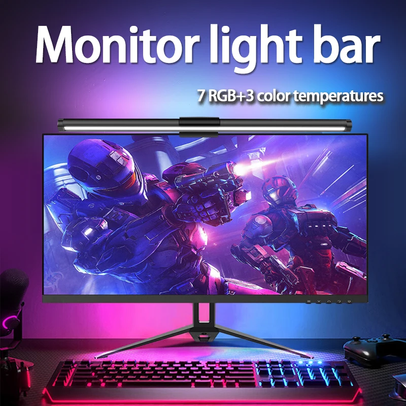 Barra de luz LED RGB para Monitor, lámpara de escritorio regulable para pantalla de ordenador, PC, protección de ojos, para oficina, mesa de lectura