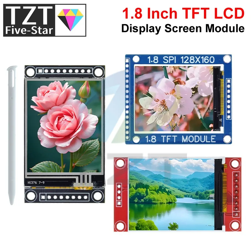 1.8 Inch TFT LCD Module LCD Screen Module SPI Serial 51 Drive 4 IO Drive TFT Resolution 128*160 For Arduino With / Without Touch