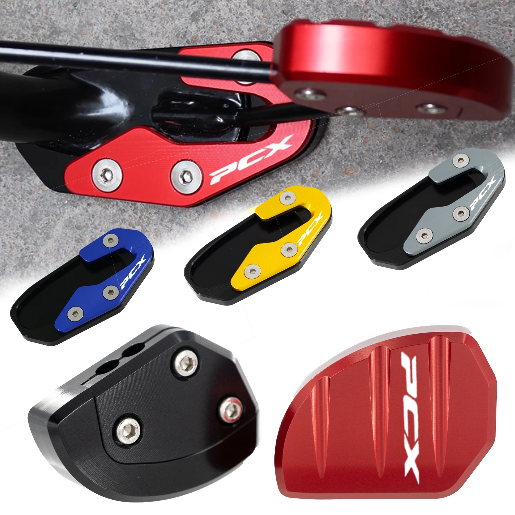 

For Honda PCX160 PCX125 PCX 160 125 2025 2026 Motorcycle Accessories CNC Side Stand Extension Kick stand Enlarger Plate Pad