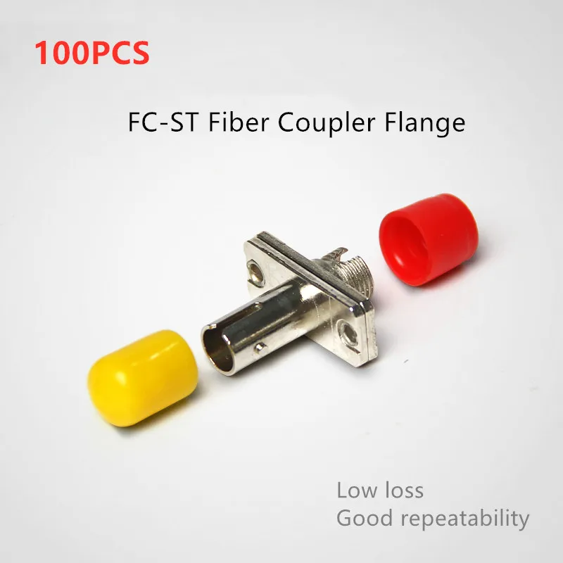 100PCS Low Loss FC-ST fiber optic adapter Simplex flange coupler FC to ST Connector Fiber Optic Flange Optical Attenuator