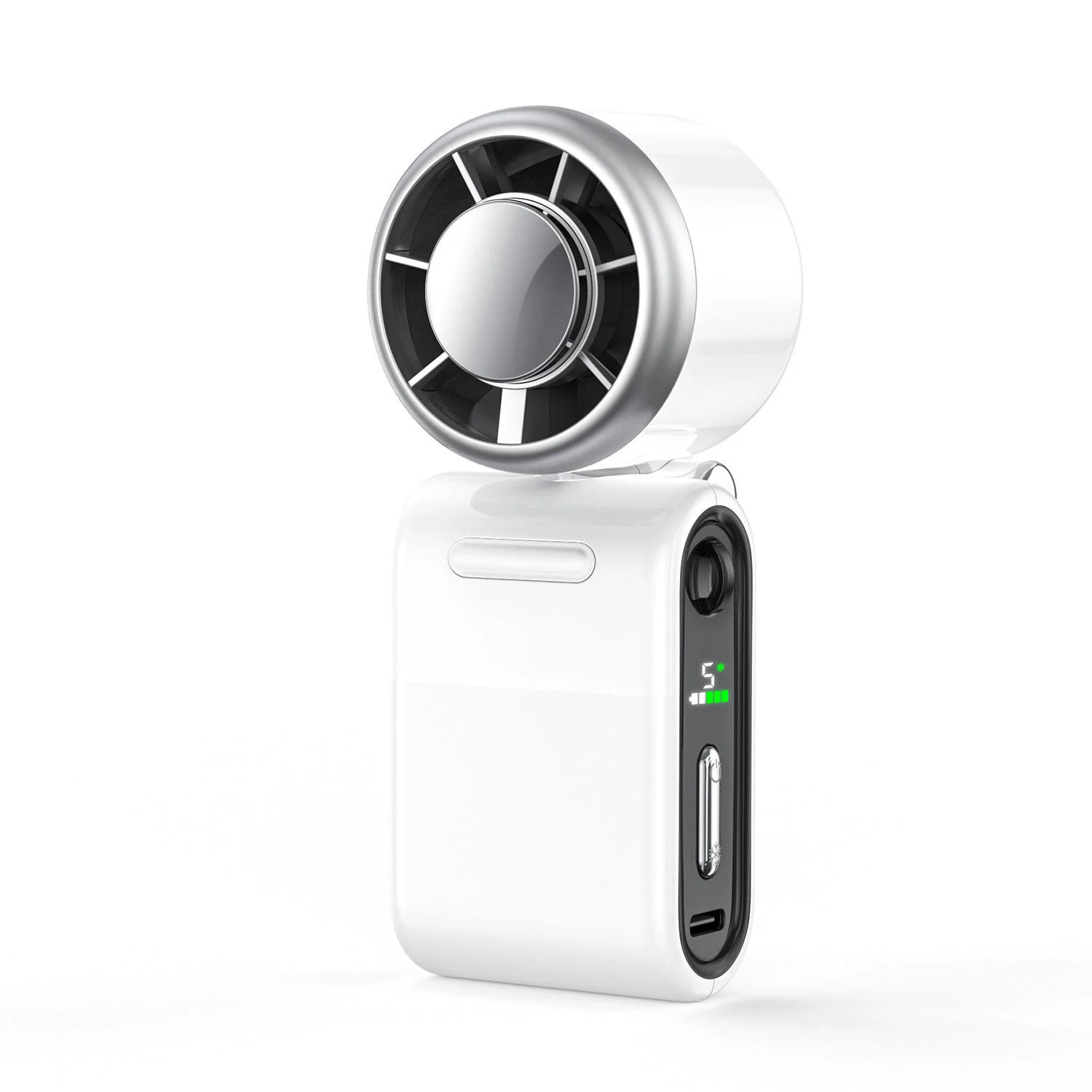 Handheld Foldable Mini Fan with Semiconductor Cooling,Speed 5 Personal Turbo Portable Fan 4000mAh,Powerful Pocket Hand Fans