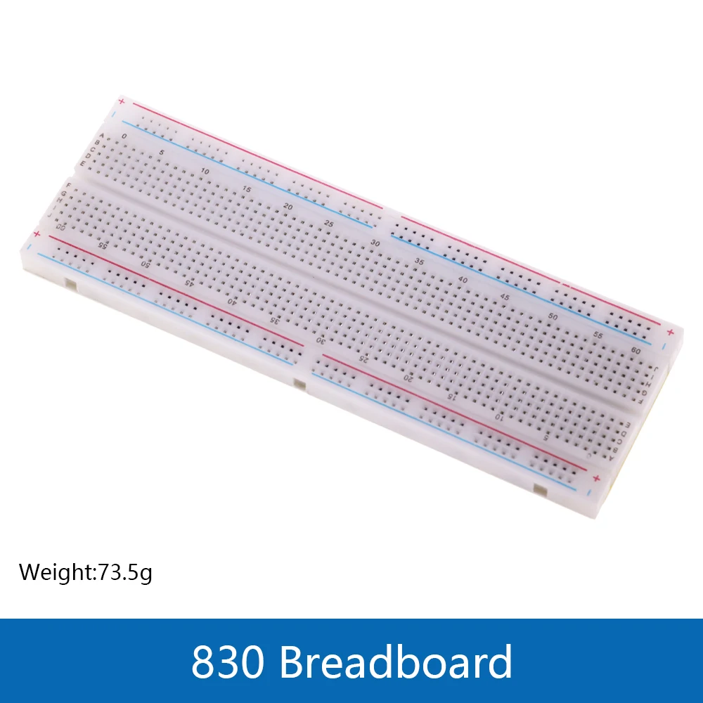 3.3 V/5 V MB102 Breadboard power module + MB-102 830 punten Prototype Broodplank voor arduino kit + 65 jumper draden groothandel - afbeelding 1