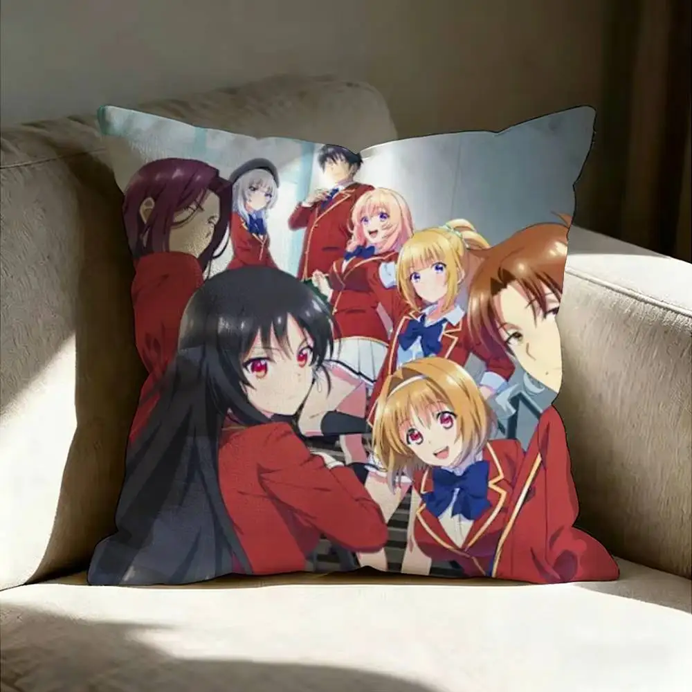 Anime C-Classroom of the Elite Pillow Case Living Room Sofa Cushion Cover Suitable For Home Bedroom Room Decoration