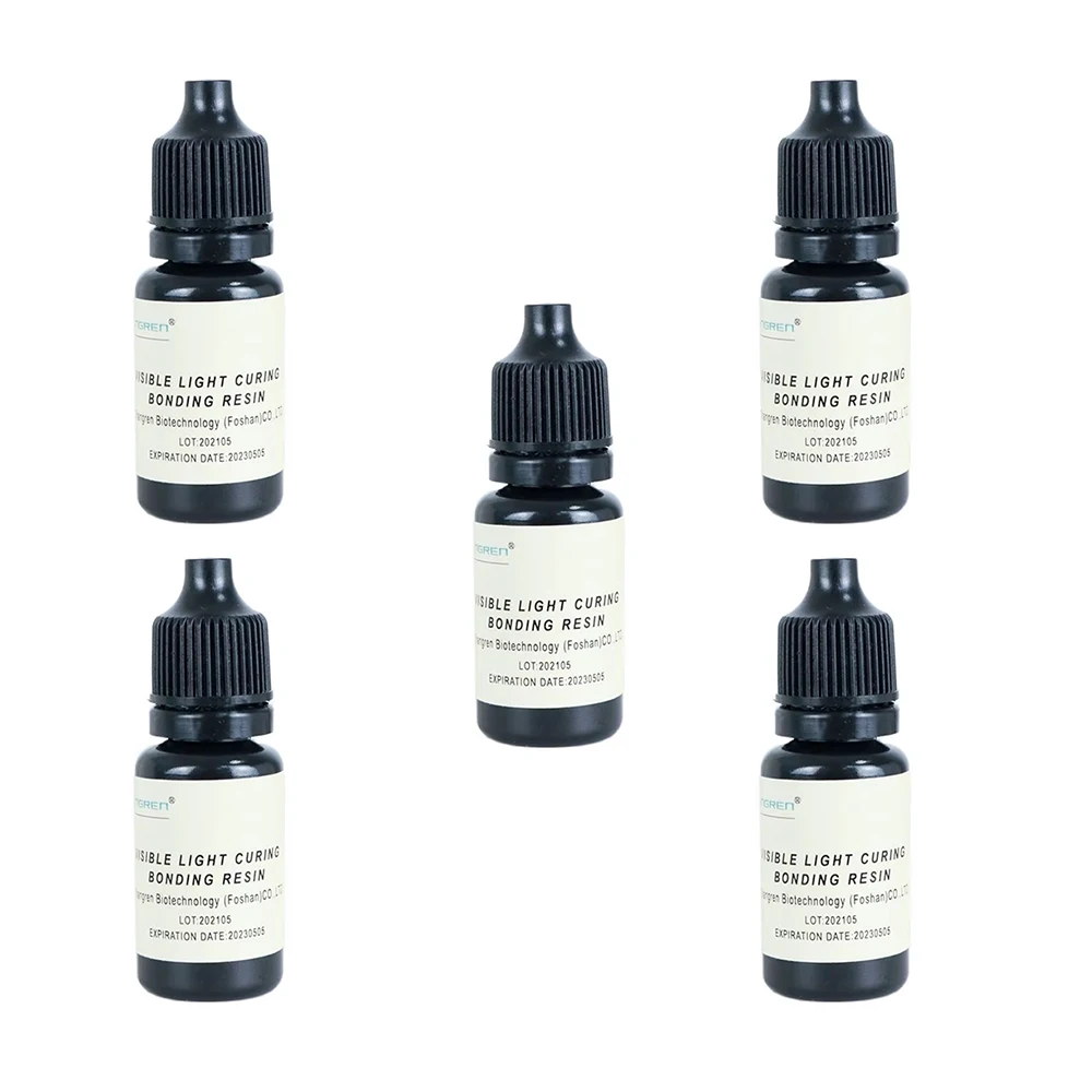 

5 Bottles Dental Bonding Agents Light Cure Enamel Resin Tooth Filling Adhesive Fill Material Tools Glue Composite Bonding Teeth