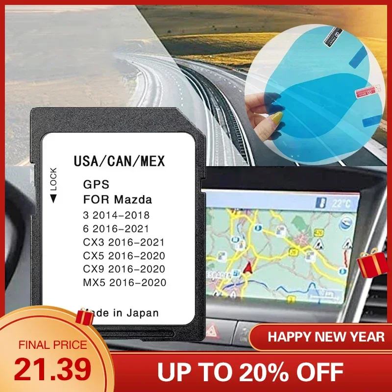 Sat Nav Navigation SD Card USA Canada Mexico for GPS Device for Mazda 3 6 CX3 5 9 MX5 Free Shipping