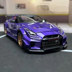 Skyline Ares Nissan GTR CSR2 Alloy Sports Car Model, Diecast Metal Racing Car, Simulação de Som e Luz, Kids Toy Gift, 1:32