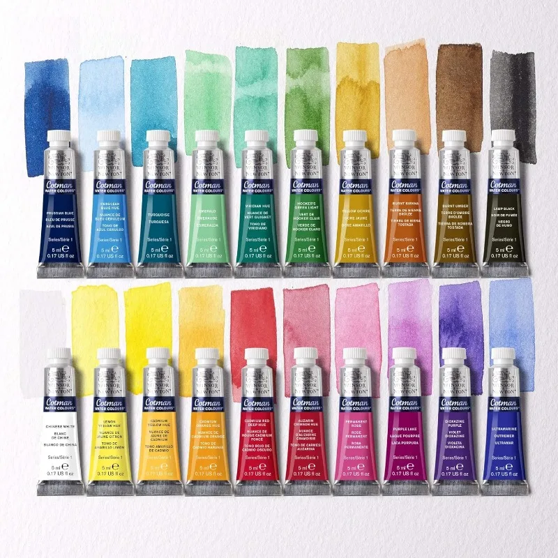 Winsor & Newton Cotman Watercolor Paint Set 10/20 Colors,5ml (0.17-oz) Tubes High Transparency Provide Outstanding Lightfastness