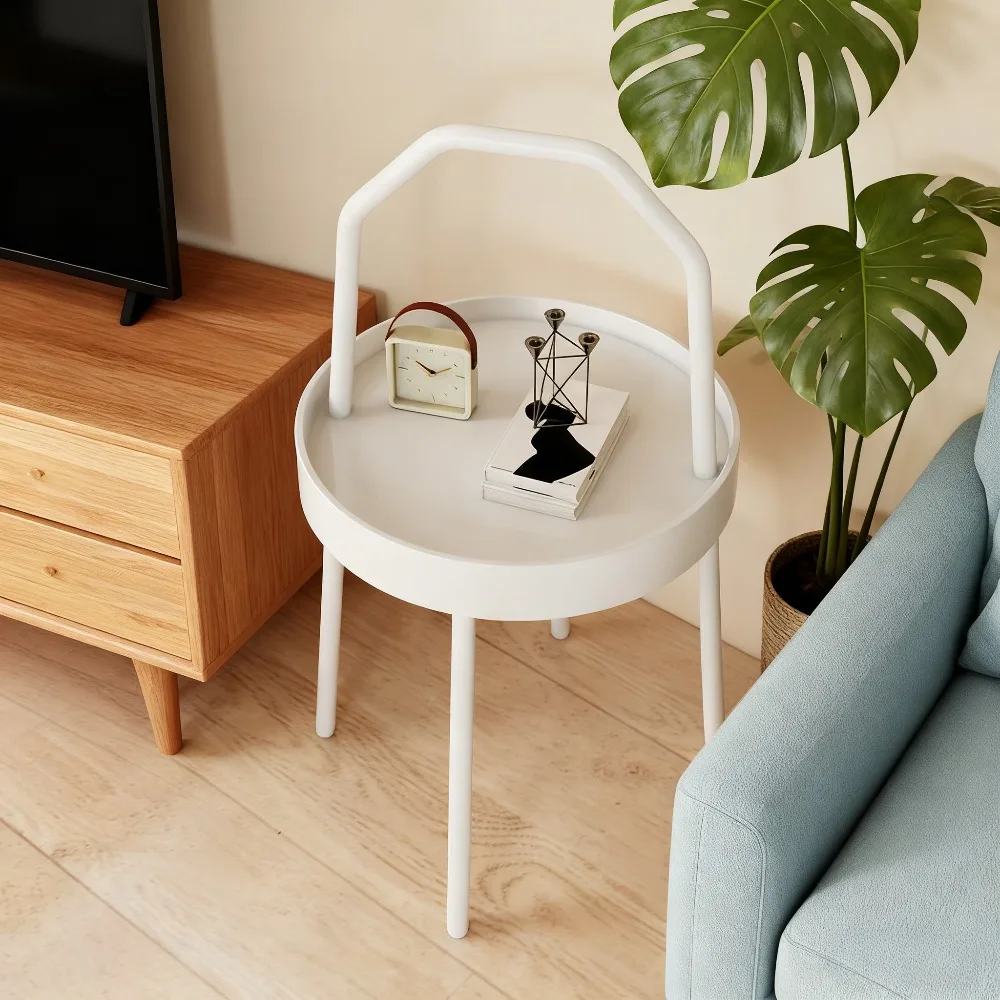 โต๊ะข้างโซฟาโลหะ โต๊ะกาแฟขนาดเล็กแบบพกพา โต๊ะข้างโซฟาในห้องนอน โต๊ะกาแฟ เฟอร์นิเจอร์