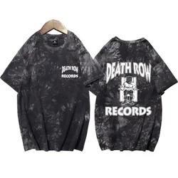 Death Row Records Double Sided Print T Shirt Rapper Tupac 2Pac T-Shirt Men Women Hip Hop Tie Dye T Shirt Unisex