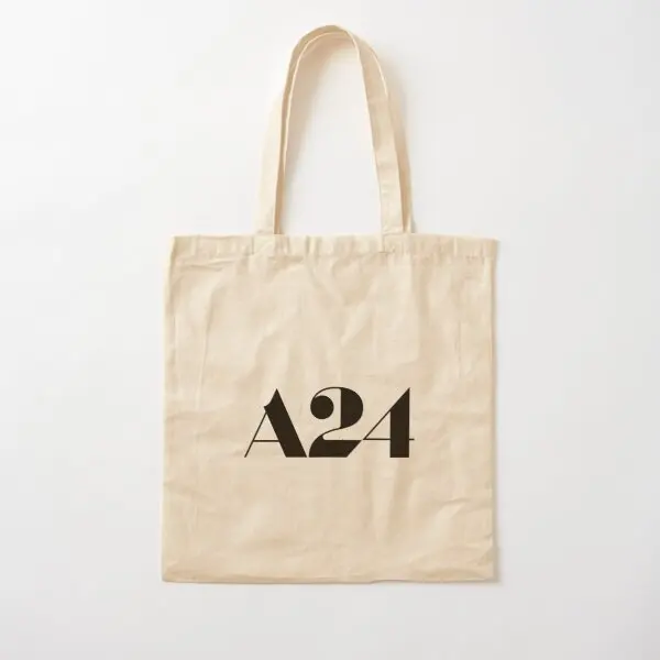 A24 Logo Black Cotton  Canvas Bag Casual Grocery Shoulder Bag Designer Women Foldable Handbag Travel Reusable Tote Fabric