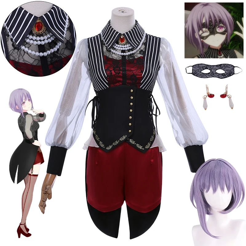 

Anime Nyamu Yutenji Cosplay BanG Dream Cosplay Costume Ave Mujica Band Nyamu Yutenji Dress Uniform Wig Mask Halloween Dress