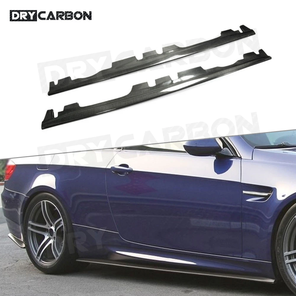 

Dry Carbon Fiber Side Skirts Extension Lip Apron Rocker Panel Body Kits Lip Splitters For BMW 3 Series E92 E93 M3 2008-2013 FRP