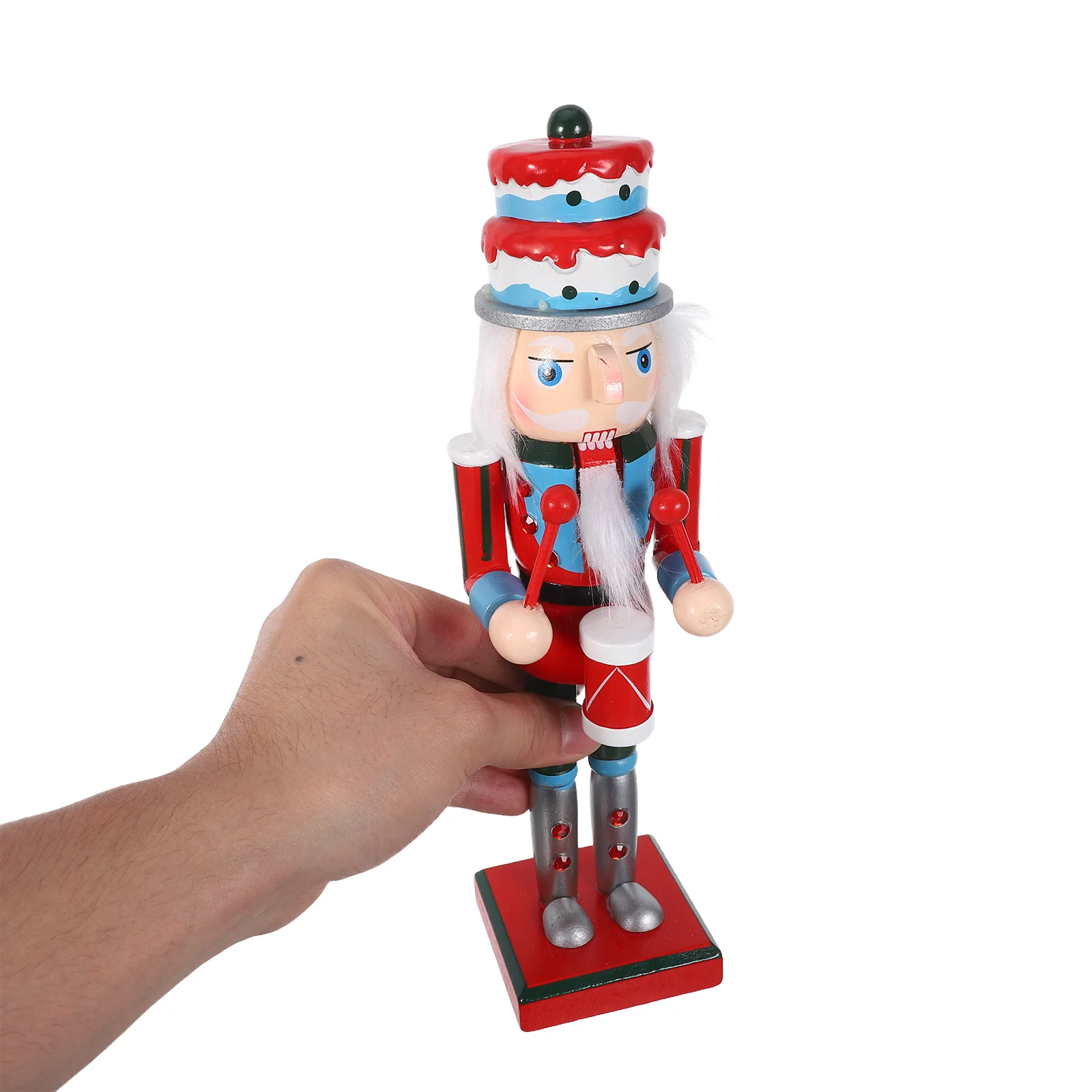 

Wooden Nutcracker Soldier Christmas Ornament - Hand Carved Traditional Holiday Tabletop Decor for Festive Centerpiece and Xmas
