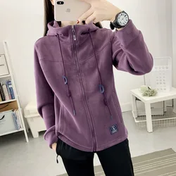 Outdoor Heating Hood Camping Hiking Jacket Men Women Warm Thermal Fleece Thicked Sweater Comfortable Fishing Outerwear